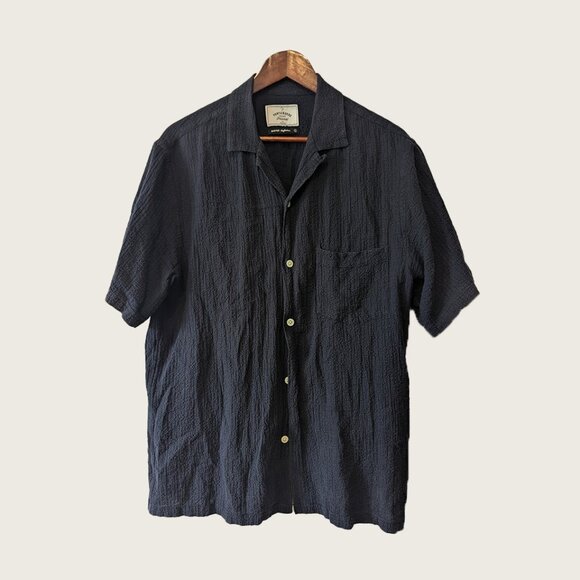 PORTUGUESE FLANNEL - Seersucker short sleeve shirt - Sz L - Picture 1 of 6